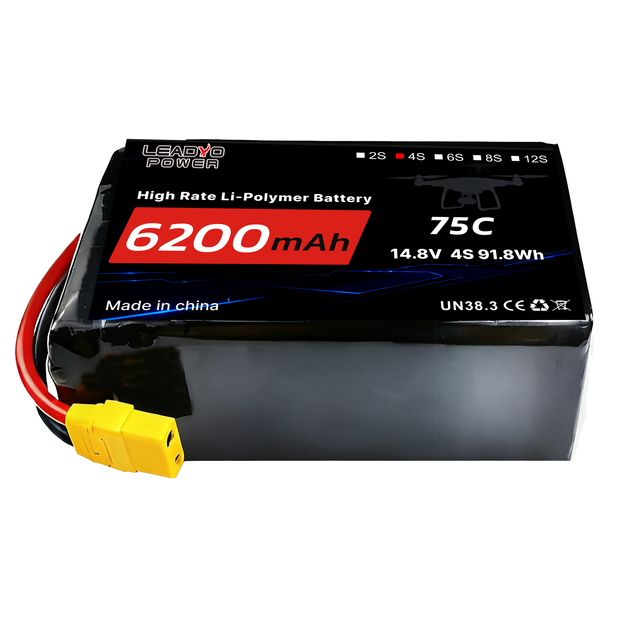75C 4S 6S 8S 12S FPV Racing Drone Battery 14.8V 22.2V 29.6V 44.4V 5.2AH 6.2AH 8Ah 9.5AH 10AH Lipo Battery for UAV VTOL Drone