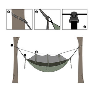210T Nylon Swing <span class=keywords><strong>Hamac</strong></span> avec <span class=keywords><strong>Moustiquaire</strong></span> Portable Extérieur Parachute Tente 2 Personnes Camping Meubles - Product Image 6
