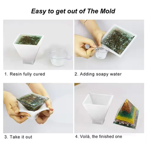 Moule en silicone pour résine, lot de 5, pour sous-verres géodes DIY, artisanat fait main, pour art en résine époxy, décoration intérieure - Product Image 2