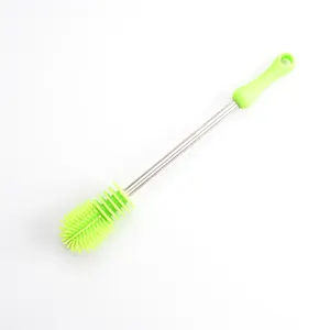 RTS Hot Sale Silicone Baby Bottle Cleaning Brush with Long Handle