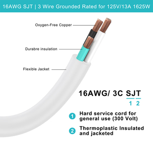 Cable de alimentación NEMA 5-15P a doble IEC320 C13, 16AWG SJT / Cable divisor en Y, cable de CA con doble toma / Para PDU, servidor - Product Image 3
