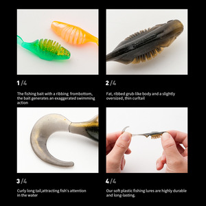 FUN Señuelo de Pesca Biónico de PVC de 4.5cm, Tipo Insecto Suave con Cola Enrollable, Sin Anzuelos, Paquete de 15 para Pescado Espina Dura/<span class=keywords><strong>Trucha</strong></span> - Product Image 4