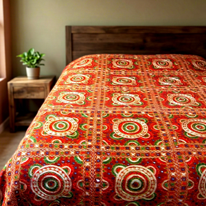 เครื่องนอนผ้าฝ้าย100% ชาติพันธุ์ที่สวยงาม - Product Image 1