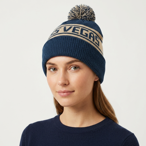<span class=keywords><strong>Bonnet</strong></span> Jacquard Personnalisé avec <span class=keywords><strong>Pompon</strong></span>, Chapeau d'Hiver à Revers, <span class=keywords><strong>Bonnet</strong></span> Tricoté Personnalisé avec Nom de Ville pour Vente en Gros, Logo d'Équipe Sportive, Gorras - Product Image 2