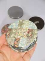 Miroir de maquillage rond en cuir personnalisé avec logo Winway, miroir de poche compact à étiquette privée, miroir pliable, cadeau de voyage, promotion