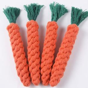 <b>Carrot</b> Cotton Rope Dog Chew <b>Toy</b> Teeth Cleaning Pet Teething <b>Toy</b> Medium Size Woven Rope <b>Toy</b> For Dogs - Product Image 4