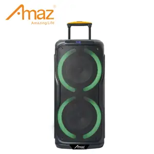 Produsen OEM Speaker portabel gigi biru gema langsung Speaker troli Karaoke isi ulang 8 inci ganda