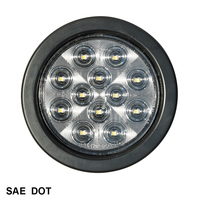 Feu arrière rond LED de 4 pouces, feu de recul, feu arrière de remorque de camion DOT/SAE/FMVSS/108/RoHS