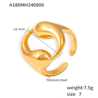 Bague de bijoux fins en acier inoxydable or 18 carats pour femmes non-ternir irrégulière géométrique goutte d'eau conception princesse coupe mariage