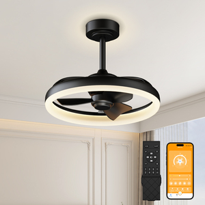 19.7 Minimalist <b>Ceiling</b> Fan <b>Light</b> APP & <b>Remote</b> <b>Control</b> Reversible Fan 3000‑6500K Dimmable Timing Memory fandelier For Bedroom - Product Image 1