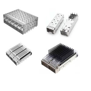 GLGNET ODM SFP+ Cage 1x2 1x1 1x3 1x4 1x6 Compatible con Pulse SFP28 Integrado / Conector RoHS Equipo <span class=keywords><strong>de</strong></span> Fibra Óptica Plateado - Product Image 1