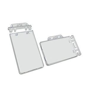 Porte-<span class=keywords><strong>badge</strong></span> de sécurité à verrouillage permanent, porte-carte de crédit transparent en plastique <span class=keywords><strong>rigide</strong></span>, étui de protection pour carte - Product Image 1