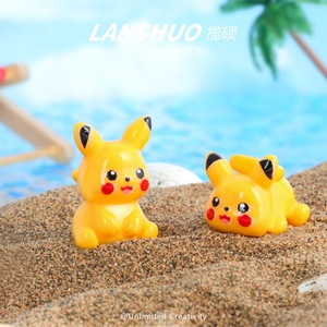 Figura de Pikachu de Resina, Miniatura 3D, Adorno de Escritorio, Decoración del Hogar, Figura de Animal de Plástico - Product Image 3