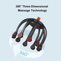 Masseur de tête vibrante électrique Masseur de tête de pieuvre avec 10 têtes de massage individuelles et 3 modes pour relâcher la pression