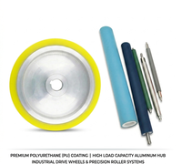 Rouleau résistant à l'usure en acier aluminium recouvert de caoutchouc polyuréthane PU, diamètres 30mm, 50mm, 80mm, 100mm, pour machines industrielles