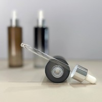 Flacon en verre compte-gouttes brun de haute qualité 20ml 30ml 50ml 60ml 80ml 100ml avec pipette en verre bouchon en plastique nervuré ampoule en caoutchouc