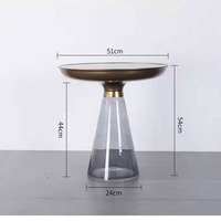 Salon Couchtisch nordique moderne maison décorative canapé en métal côté centre rond cercle Table d'extrémité luxe Table basse en verre