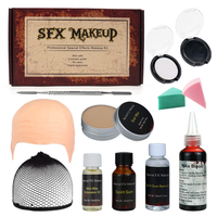 Kit de maquillage professionnel non toxique pour Halloween, maquillage de scène SFX, peinture squelette noir et blanc en silicone, cire à cicatrices, blessures réalistes