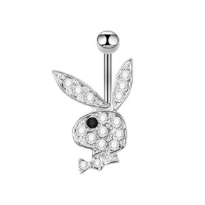 YW Femmes Adorable Lapin Dessin Animé En Acier Inoxydable <span class=keywords><strong>Nombril</strong></span> Anneau Asscher Coupe Diamant Zircon Dangling <span class=keywords><strong>Nombril</strong></span> <span class=keywords><strong>Piercing</strong></span> Cadeau - Product Image 6