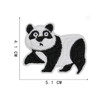 Logo brodé par ordinateur drôle petit panda tissu patch série patchs en tissu brodé