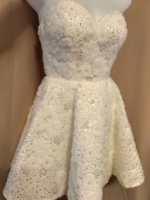Nouvelle arrivée, robe de fête d'anniversaire de luxe haut de gamme, robe courte blanche sans manches à fleurs 3D pour mariage, fête d'anniversaire