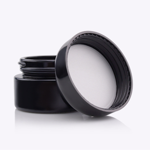 Pot violet foncé <span class=keywords><strong>FINSPOT</strong></span> couvercle rotatif bouteille de crème en verre à large bouche, pot en verre à crème en verre 30ml avec couvercle à vis noir - Product Image 4