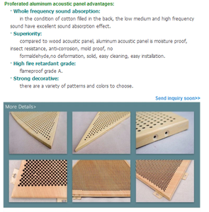 Tiange 600x600mm Nhôm Trần gạch với lỗ cách âm bảng tường tiếng ồn vi đường sắt đục lỗ tấm âm thanh kim loại - Product Image 3