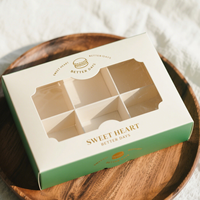 Boîte à emporter personnalisée en carton pliable avec logo sur mesure pour biscuits, beignets et macarons