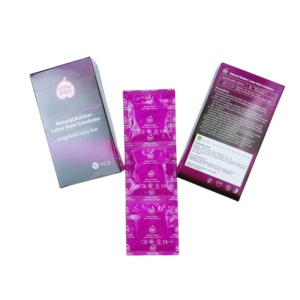 Ultradünne Trauben-Aromatisierte Latex-Kondome für Männer Genoppte Sex-Kondome - Product Image 4