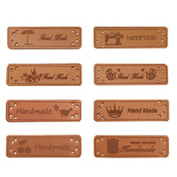 Patchs estampés à chaud en cuir PU de faible quantité minimale de commande, patchs en faux cuir gravés au laser, étiquette de vêtement en cuir véritable pour jean