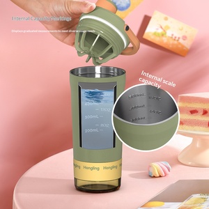 Insulated <b>Shaker</b> Water <b>Bottle</b> Portable Handle Stainless Steel Tumbler for Gym Sports - Product Image 6