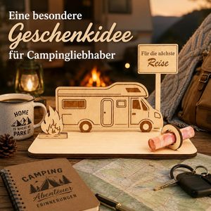 Ornement en bois sur le thème du <span class=keywords><strong>camping</strong></span> et du feu de camp, pour la conservation de bons de voyage, cadeau d'anniversaire pour les amateurs de <span class=keywords><strong>camping</strong></span>, pour hommes, femmes et enfants - Product Image 4