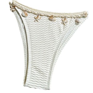 Conjunto de bikini con cordones y tiras cruzadas para mujer, traje de baño de dos piezas con cuello halter en color albaricoque para playa y aguas termales - Product Image 5