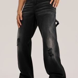 Jeans de Mezclilla Gruesos con Lavado Desgastado para Hombre, Fabricantes de Ropa Personalizada, Jeans Casuales de Carga para Hombre - Product Image 3