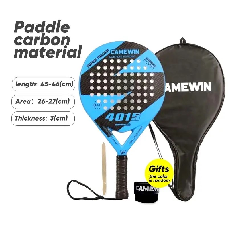 Camewin Blue and White Beach Appearance Beautiful Sports Board Tennis Racquet 50% Carbon Manufacturer Sales