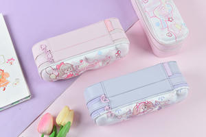 Malvavisco-Estuche artesanal suave de doble capa Organizador de bolsa de lápices para niña <span class=keywords><strong>dulce</strong></span> con compartimentos hechos a mano y textura similar a <span class=keywords><strong>la</strong></span> nube - Product Image 5