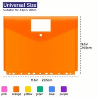 Organisateur de documents de bureau transparent à 11 pochettes, classeur de feuilles mobiles, rangement pour feuilles de test d'étudiant, fermeture à bouton-pression, étanche en PP