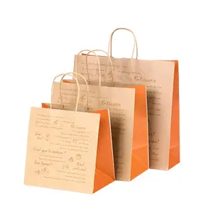 Прямая Продажа с фабрики, бумажный пакет из крафт-бумаги для пищевых продуктов, сумка для сэндвич-еды на вынос, бумажный пакет для закусок