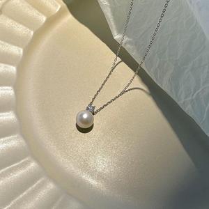 Individuelle Mode-Perlenkette 925 Sterlingsilber Zirkonia Damen Schmuckset mit Tennis-Kette VVS1 Moissanit - Product Image 4