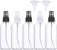 Bouteille pulvérisatrice ergonomique transparente en PET à faible MOQ, réutilisable, mini-distributeur pour huiles essentielles et spray fixateur de maquillage