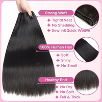 Extensions de Cheveux Humains Vierges Naturels Noirs 1B, Lisses et Droits, en Gros pour Usines