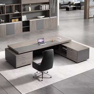 Conjunto <span class=keywords><strong>de</strong></span> Escritorio y Silla para Jefe, Escritorio <span class=keywords><strong>de</strong></span> Computadora para Gerente <span class=keywords><strong>General</strong></span>, Escritorio <span class=keywords><strong>Administrativo</strong></span> <span class=keywords><strong>de</strong></span> Madera para Oficina, Simple y Moderno - Product Image 1