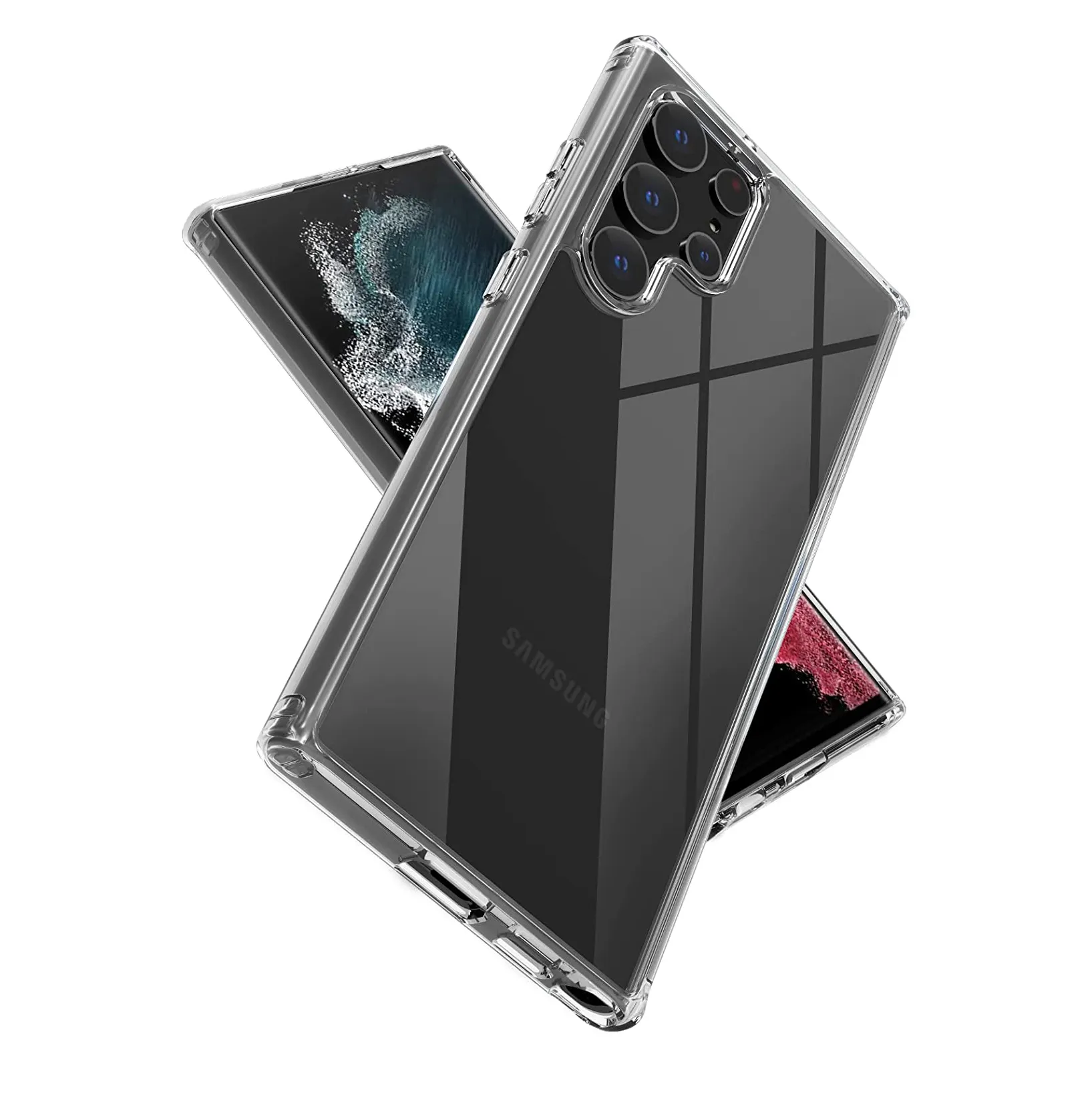 Custodia per telefono Ultra sottile PC + TPU di alta qualità all'ingrosso per Samsung Galaxy S22 S23 S21 plus ultra