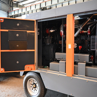 Compresseur d'air portable haute pression lubrifié au diesel 226SCYT-18-22 avec moteur pour plateformes de forage de puits d'eau minières