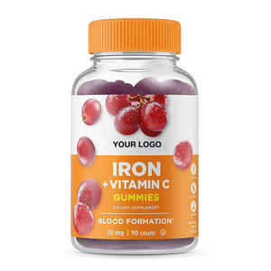 ODM Sans gélatine Végétarien Raisin Fruit Saveur Formation Du Sang Énergie Peau Saine Soutien Immunitaire Fer Vitamine Supplément Gummy - Product Image 1