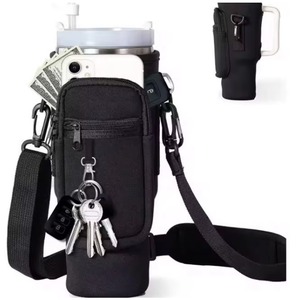 Free Sample <b>Hot</b> Sale 40 OZ BSCI Shoulder <b>Strap</b> Tumbler Cup <b>Water</b> <b>Bottle</b> Carrier Crossbody Sling Holder Bag with Zipper - Product Image 6
