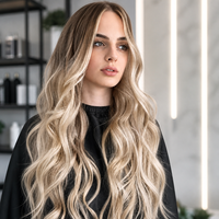 Extensions de cheveux à clipser en trame machine, marron blond balayage, 100% cheveux humains Remy, doux, légers, sans couture, vente en gros pour revendeurs