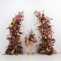 K Farm Bruiloft Gebroken Boog Bloemstuk Stofblauw Rustieke Stijl Kunstmatige Bloemstukken Hoornboog voor Bruiloft Achtergronddecoratie