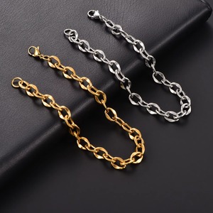 Bracelet ovale simple en acier inoxydable style hip-hop, chaîne de cheville à maillons rolo, chaîne de poignet basique, bijoux de mode exquis - Product Image 3