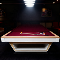 Table de billard professionnelle 9 pieds avec plateau en ardoise, coussinets en caoutchouc, poches de retour de balles, cadre en bois massif personnalisable, 3 couleurs disponibles